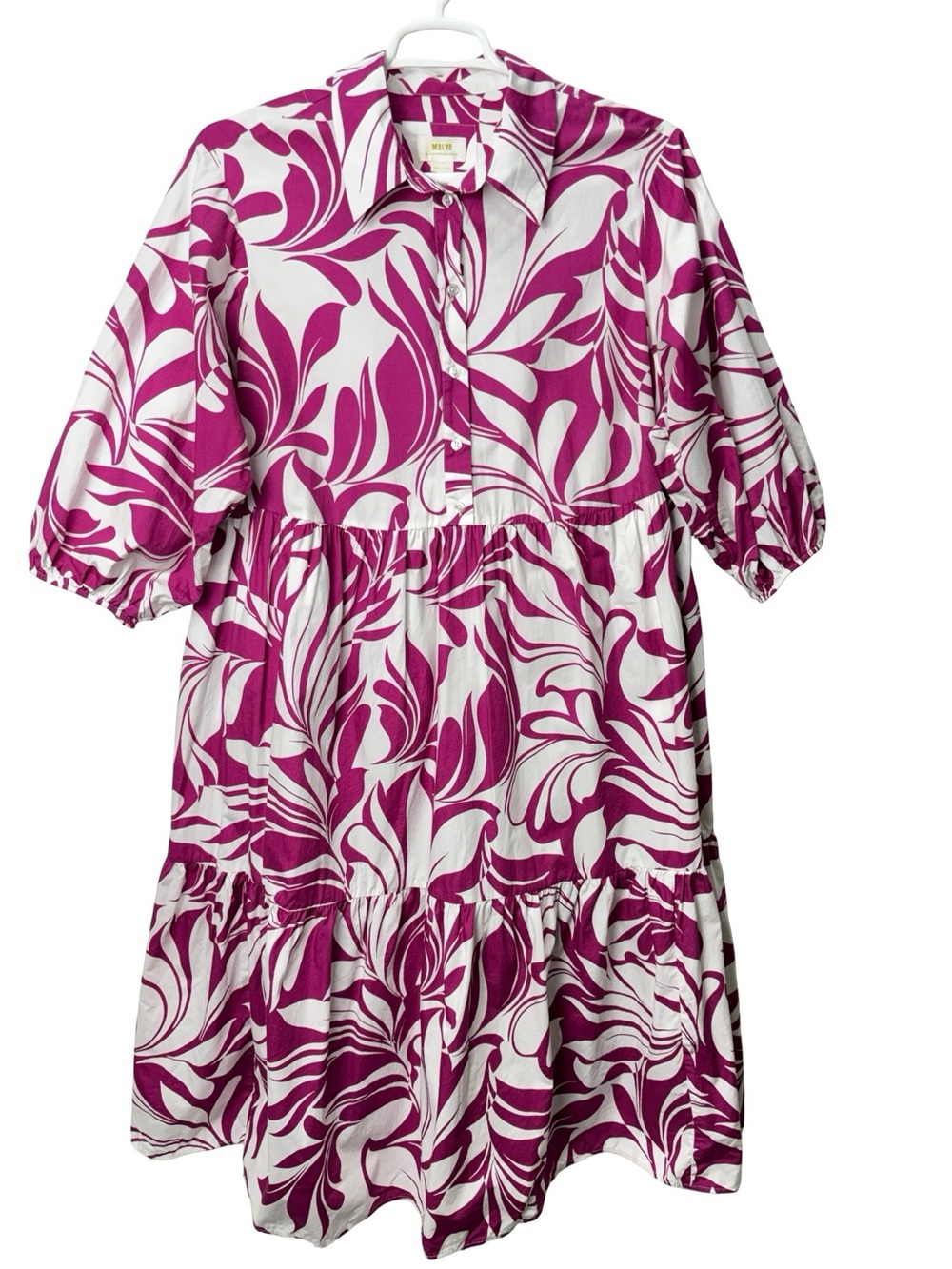 Anthropologie The Bettina Tiered Midi Maxi Shirt Dress Floral Violet Size 1X